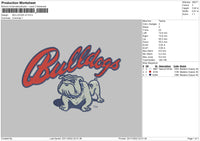 Bulldogs V2 Embroidery File 6 sizes