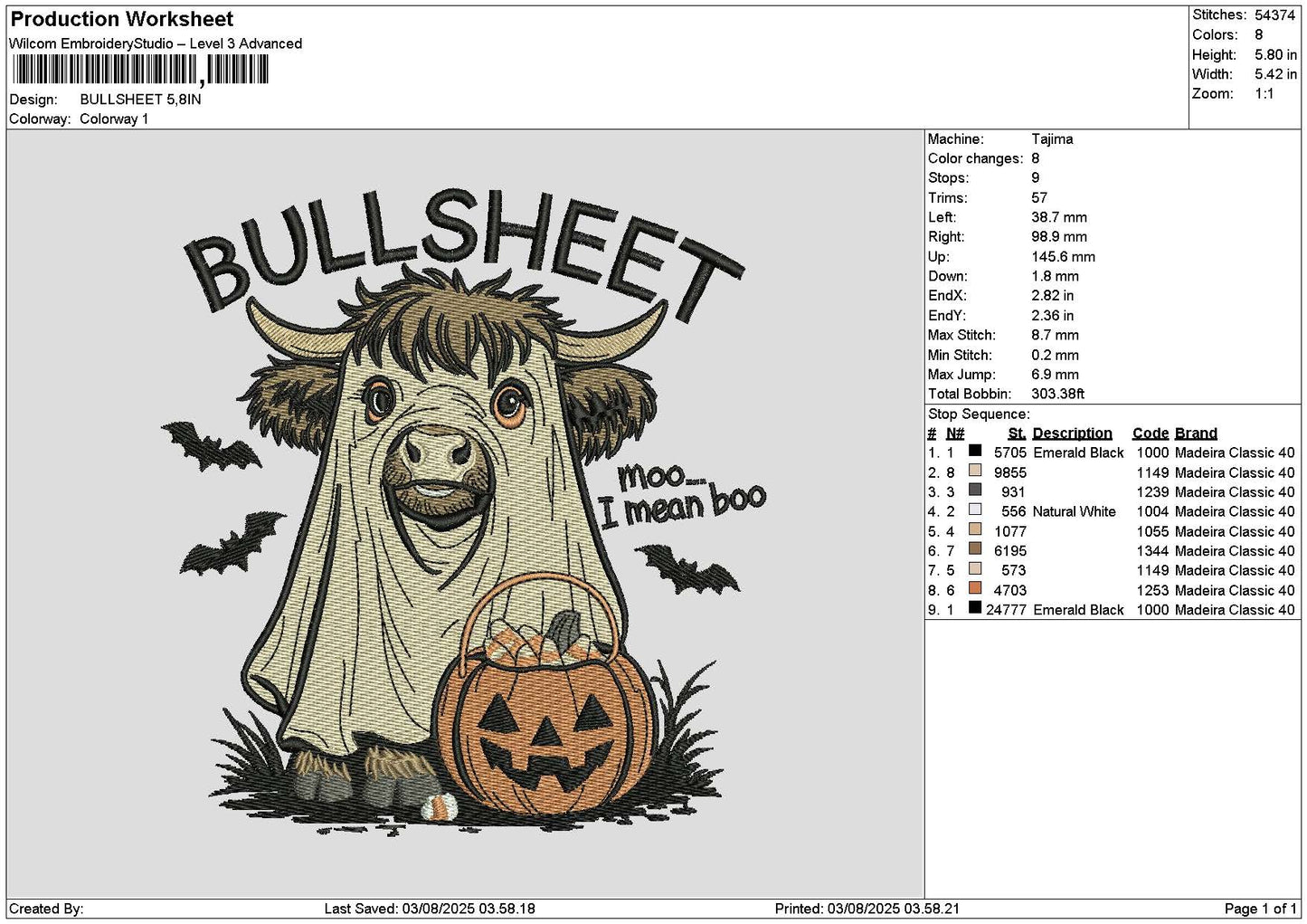Ghost 0308 Embroidery File 6 sizes