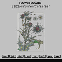 Flower Square Embroidery File 6 sizes