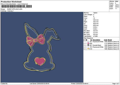 Bunny App 2103 Embroidery File 6 sizes