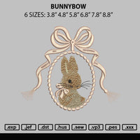 Bunnybow Embroidery File 6 sizes