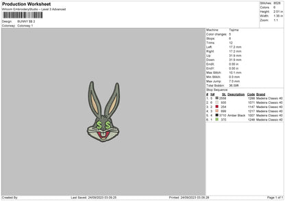 Bunny Money Embroidery Machine Design File 6 sizes