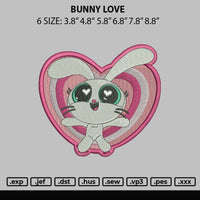 Bunny Love Embroidery File 6 sizes