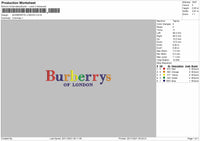 Burberrys London Embroidery File 4 size