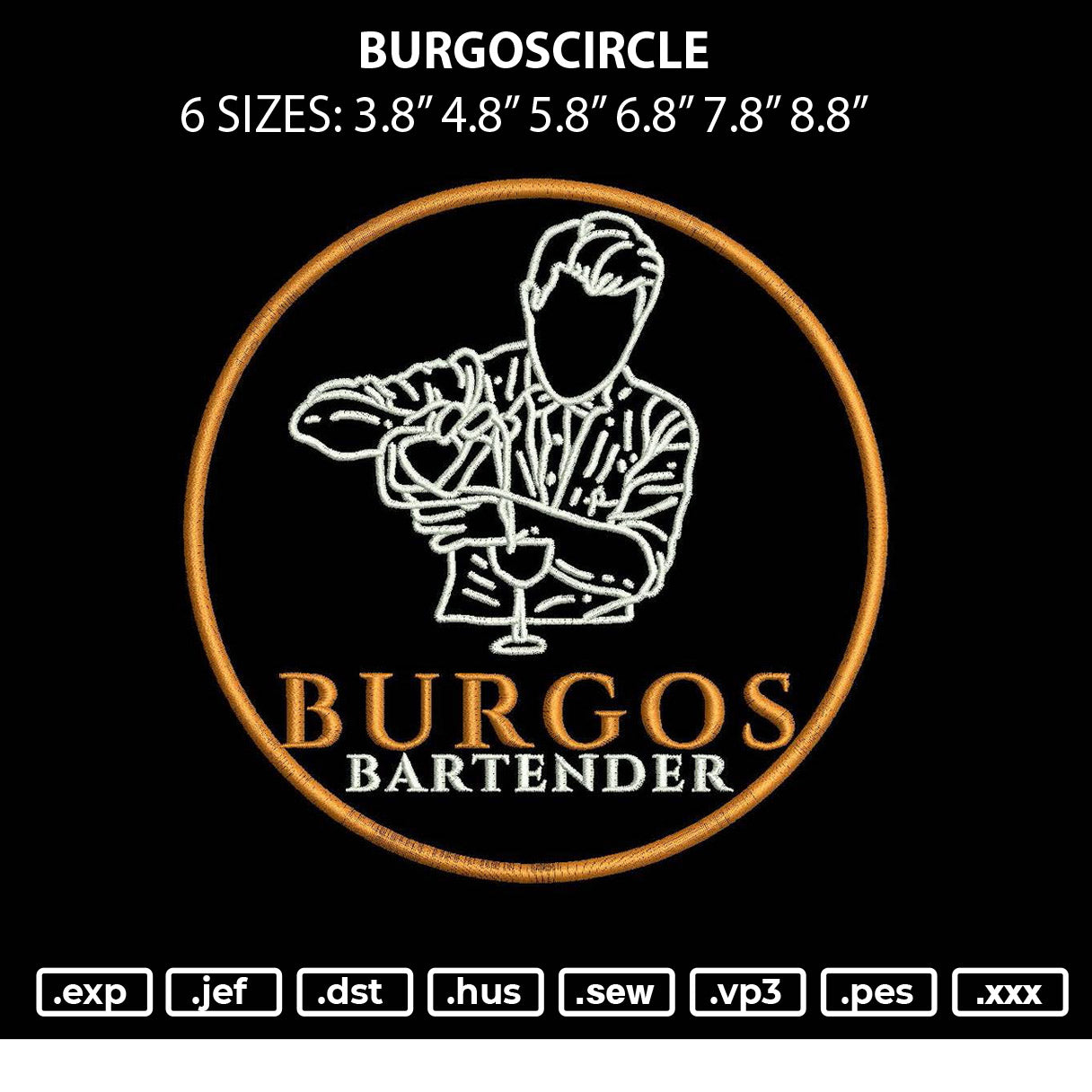 Burgoscircle Embroidery File 6 sizes