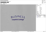 Businesstext Embroidery File 6 sizes