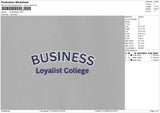 Businesstext Embroidery File 6 sizes