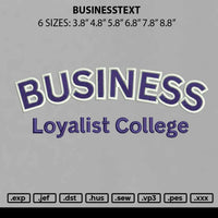 Businesstext Embroidery File 6 sizes