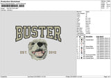 Buster Dog V2 Embroidery File 6 sizes