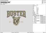 Buster Dog Embroidery File 6 sizes