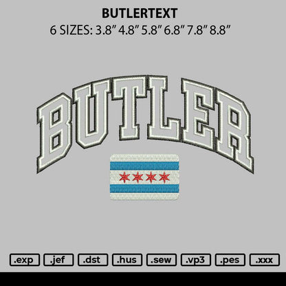 Butlertext Embroidery File 6 sizes