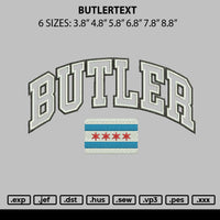 Butlertext Embroidery File 6 sizes