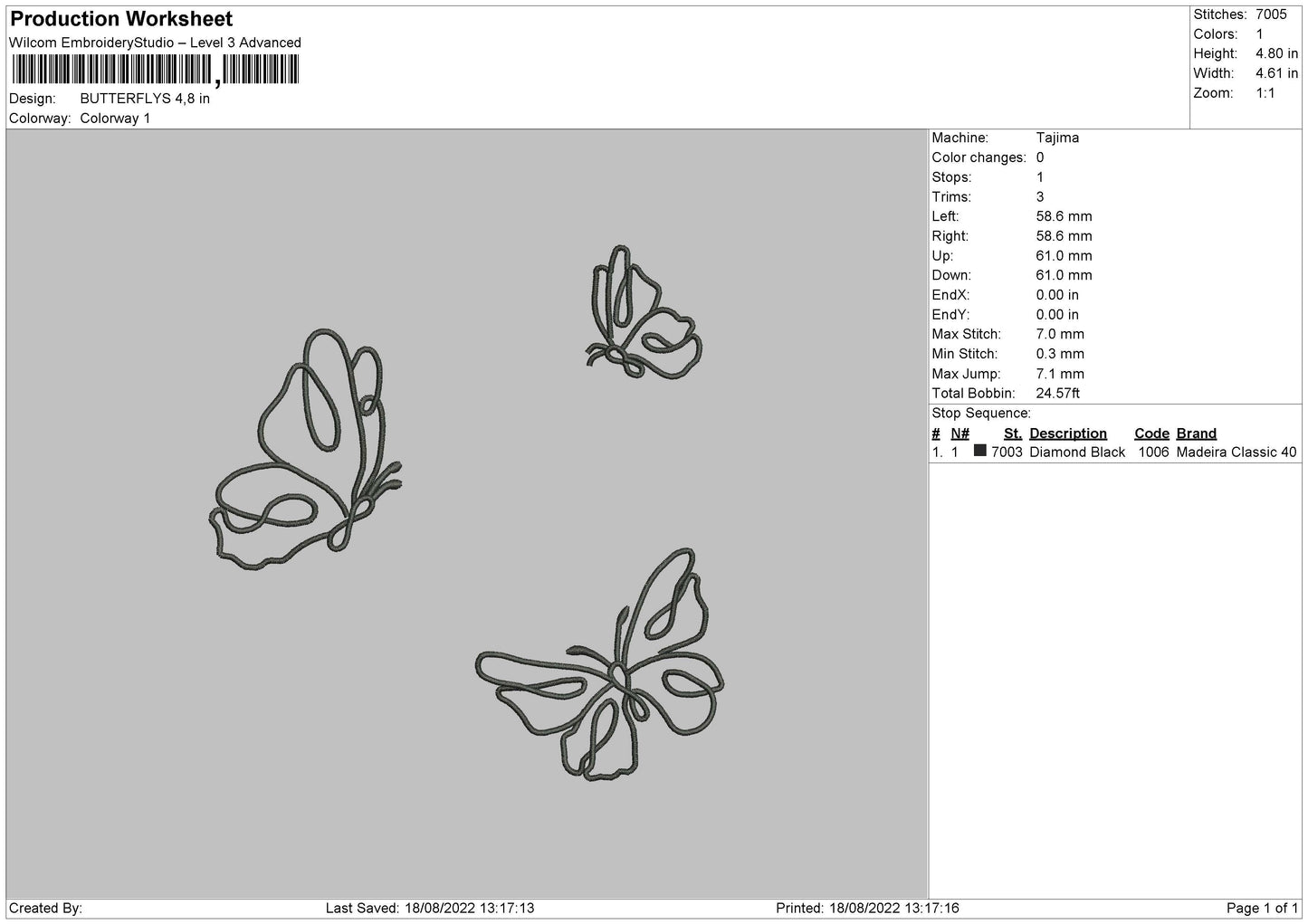 Butterflies Embroidery File 5 sizes