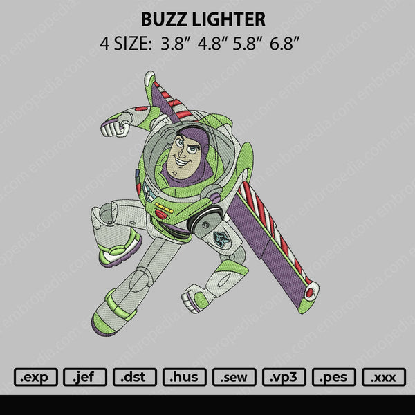 Buzz Lighter Embroidery FIle 4 size