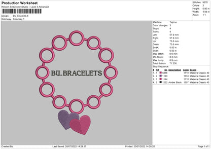 BU Bacelets Embroidery Design File 4 sizes