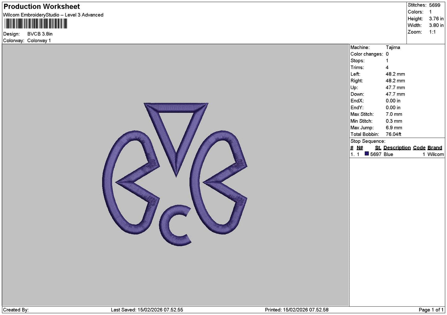 Logo1502 Embroidery File 6 sizes
