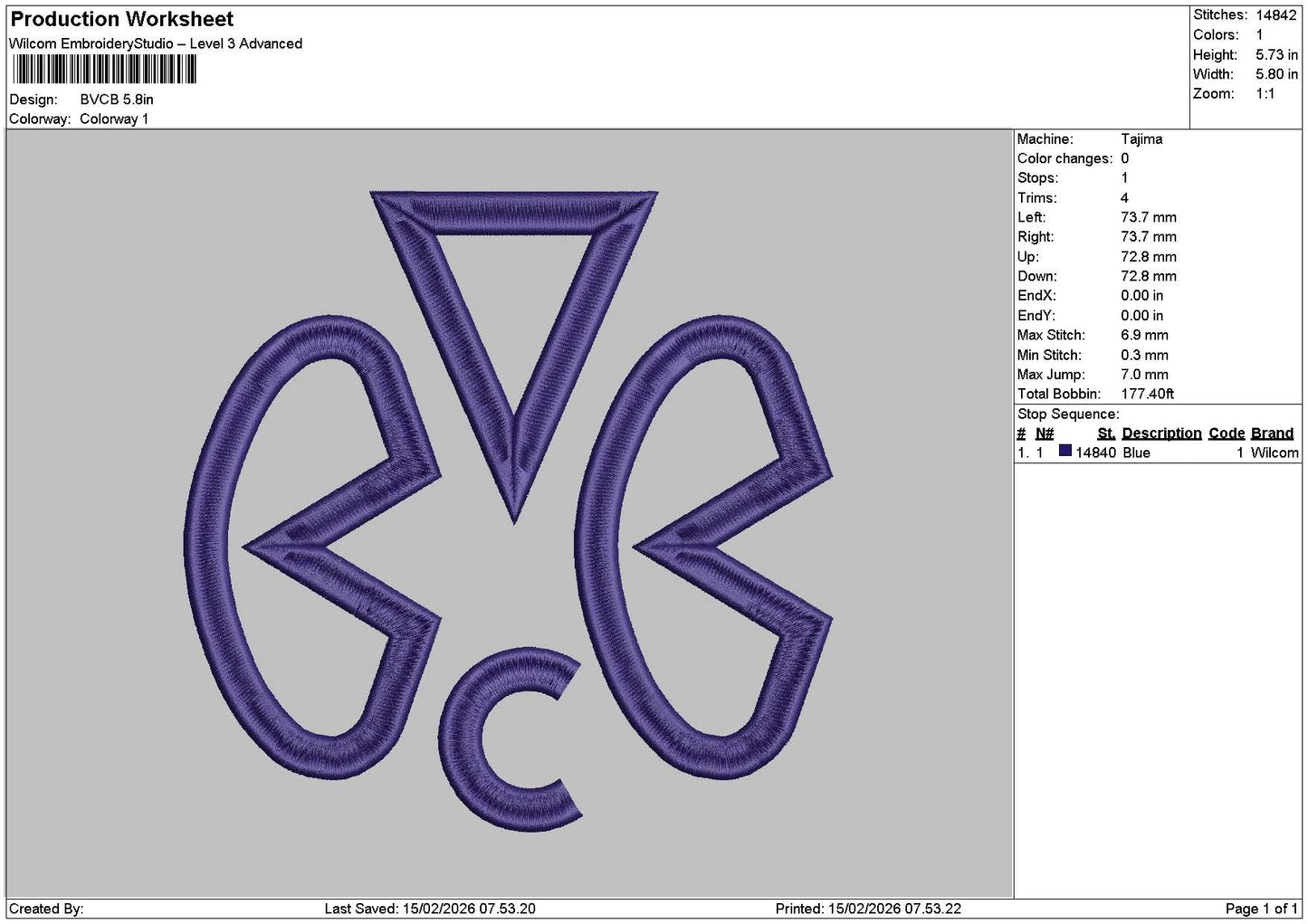 Logo1502 Embroidery File 6 sizes