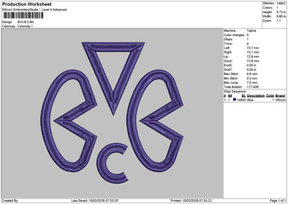 Logo1502 Embroidery File 6 sizes