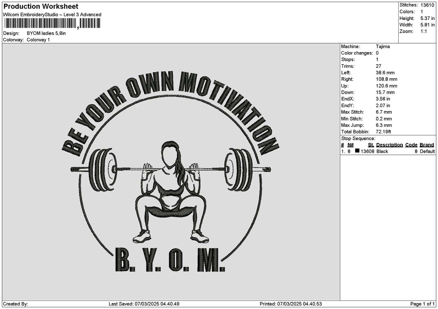 Gymcircle 02 Embroidery File 6 sizes
