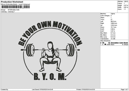 Gymcircle 02 Embroidery File 6 sizes