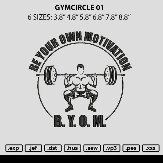 Gymcircle 01 Embroidery File 6 sizes