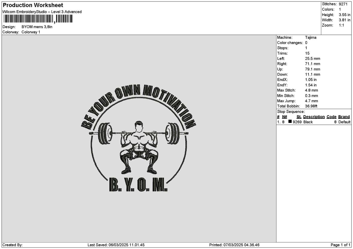 Gymcircle 01 Embroidery File 6 sizes