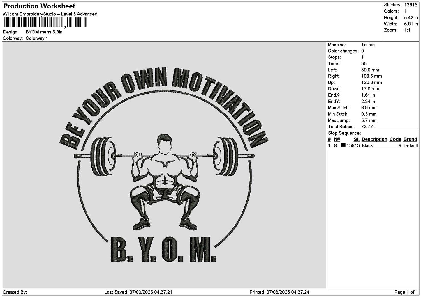 Gymcircle 01 Embroidery File 6 sizes