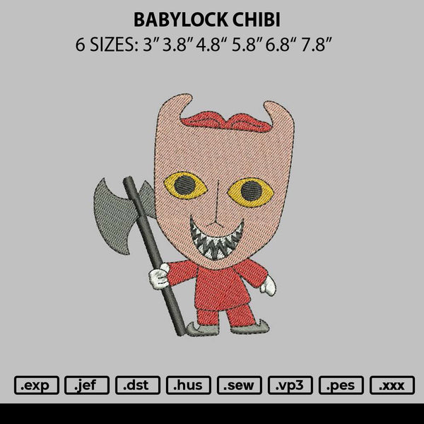 Babylock Chibi Embroidery File 6 sizes