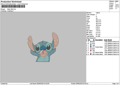 Babystitch 0505 Embroidery File 6 sizes