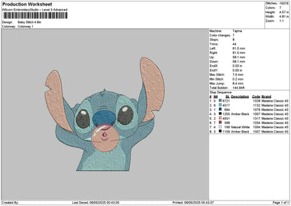 Babystitch 0505 Embroidery File 6 sizes