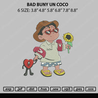 Bad Bunny Uncoco Embroidery File 6 sizes