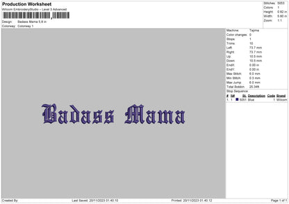 Mama 2011 Embroidery File 6 sizes