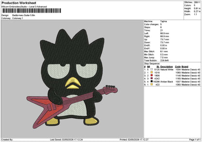 Badtz0205 Embroidery File 6 sizes