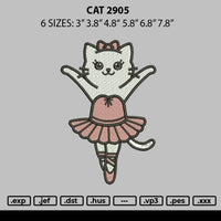 Cat 2905 Embroidery File 6 sizes