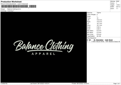 Balance Cloth Embroidery File 6 sizes
