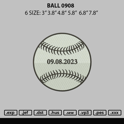 Ball 0908 Embroidery File 6 sizes