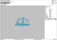 Ballgametext Embroidery File 6 sizes