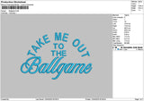 Ballgametext Embroidery File 6 sizes