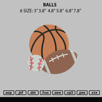 Balls Embroidery File 6 sizes