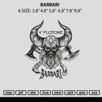 Barbari Embroidery File 6 sizes