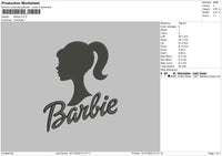 Barbie Txt Embroidery File 6 sizes