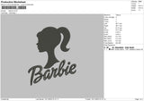 Barbie Txt Embroidery File 6 sizes