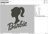 Barbie Txt Embroidery File 6 sizes