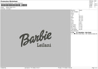 Barbie Leilani Embroidery File 6 sizes