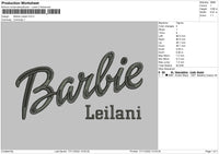 Barbie Leilani Embroidery File 6 sizes