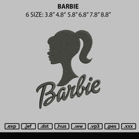 Barbie Txt Embroidery File 6 sizes