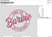 Barbie Circle Embroidery File 6 sizes