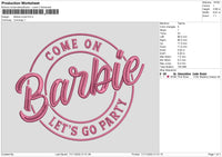 Barbie Circle Embroidery File 6 sizes