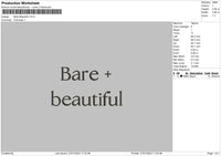 Bare Text Embroidery File 6 sizes