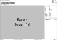 Bare Text Embroidery File 6 sizes